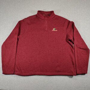 Mossy Oak Sweater Mens XXL Red 1/4 Zip Pullover Long Sleeve Fleece